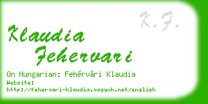 klaudia fehervari business card