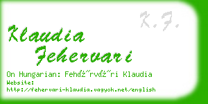 klaudia fehervari business card